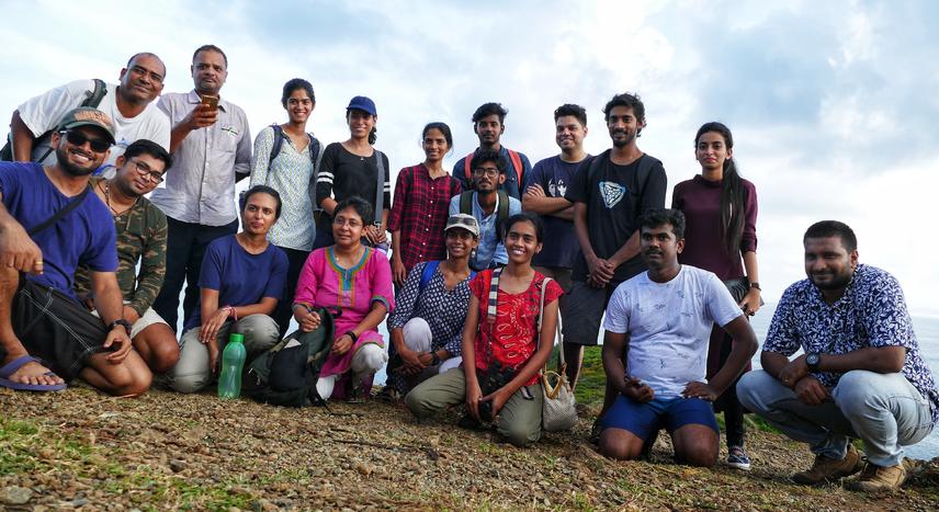 Participants at the end of a bird walk at Chidiyathapu.