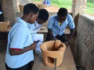 Students at the Rufford centre making improved stoves.