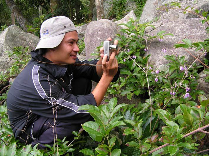 Mr. Do Thanh Phu – a team member taking photo before sampling.
