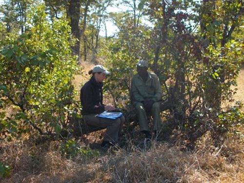 Interviewing a ranger in the bush.