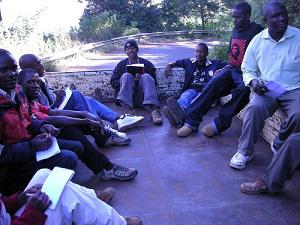 Mr. Chagunda (right) holding a meeting with secondary school pupils at Munali High Secondary School_Zambia