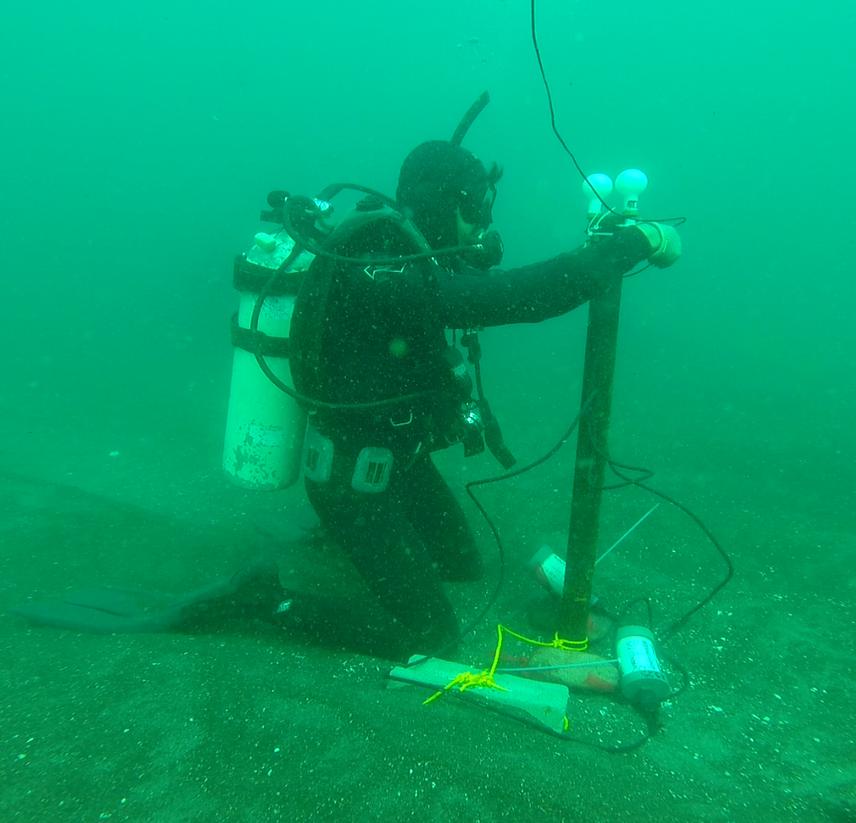 We installed some measuring equipment nearby our kelp patches.