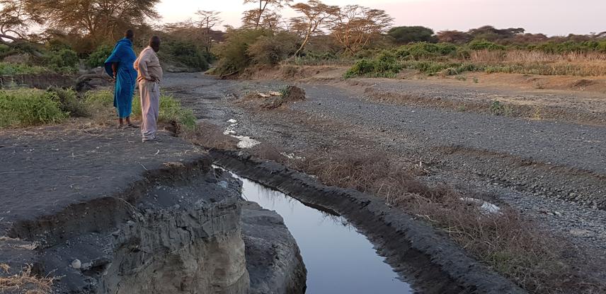 Diversion of Ngarenanyuki River for irrigation farming.