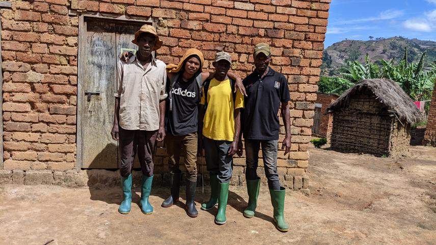 Outside one of my assistants’ homes in Maskati village, shortly before starting our hike to the forest. ©Ardgard Essau Mwamgeni.