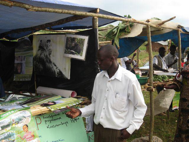 Staff explains issues at the DAP stand during World Food Day.