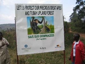 Awareness Billboard at Main Entrance to Tubah Upland Forest.
