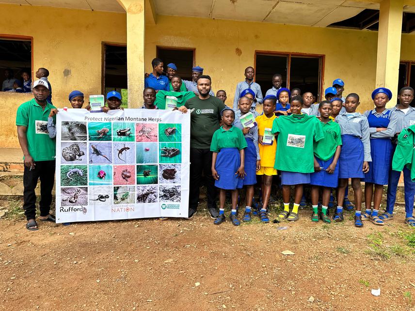 Conservation outreach program in a local school in Nigeria. ©Chidiebere S. Okoli.