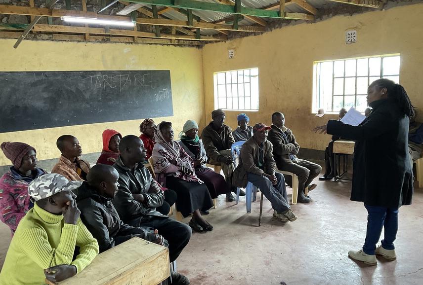 Community members gather in the Mau Forest Complex to discuss Nature's Contributions to People (NCP), bidoversity conservation, and sustainable governance. ©Betty Rono.